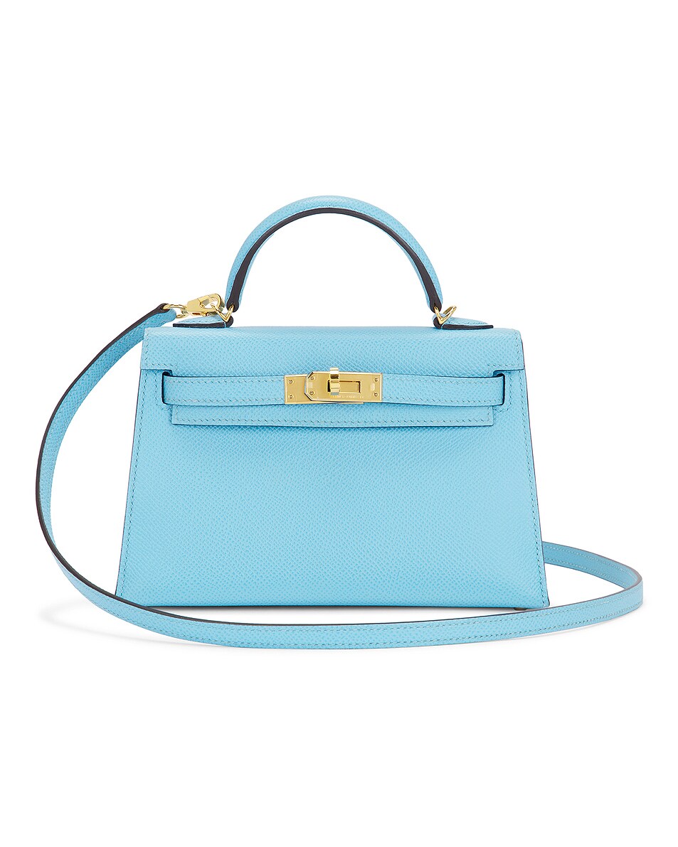 Image 1 of FWRD Renew Hermes Epsom Kelly 20 Handbag in Blue Celeste
