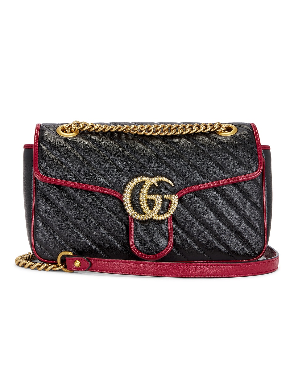 Image 1 of FWRD Renew Gucci GG Marmont Shoulder Bag in Black