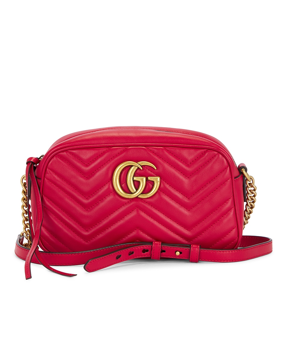 Image 1 of FWRD Renew Gucci GG Marmont Shoulder Bag in Red