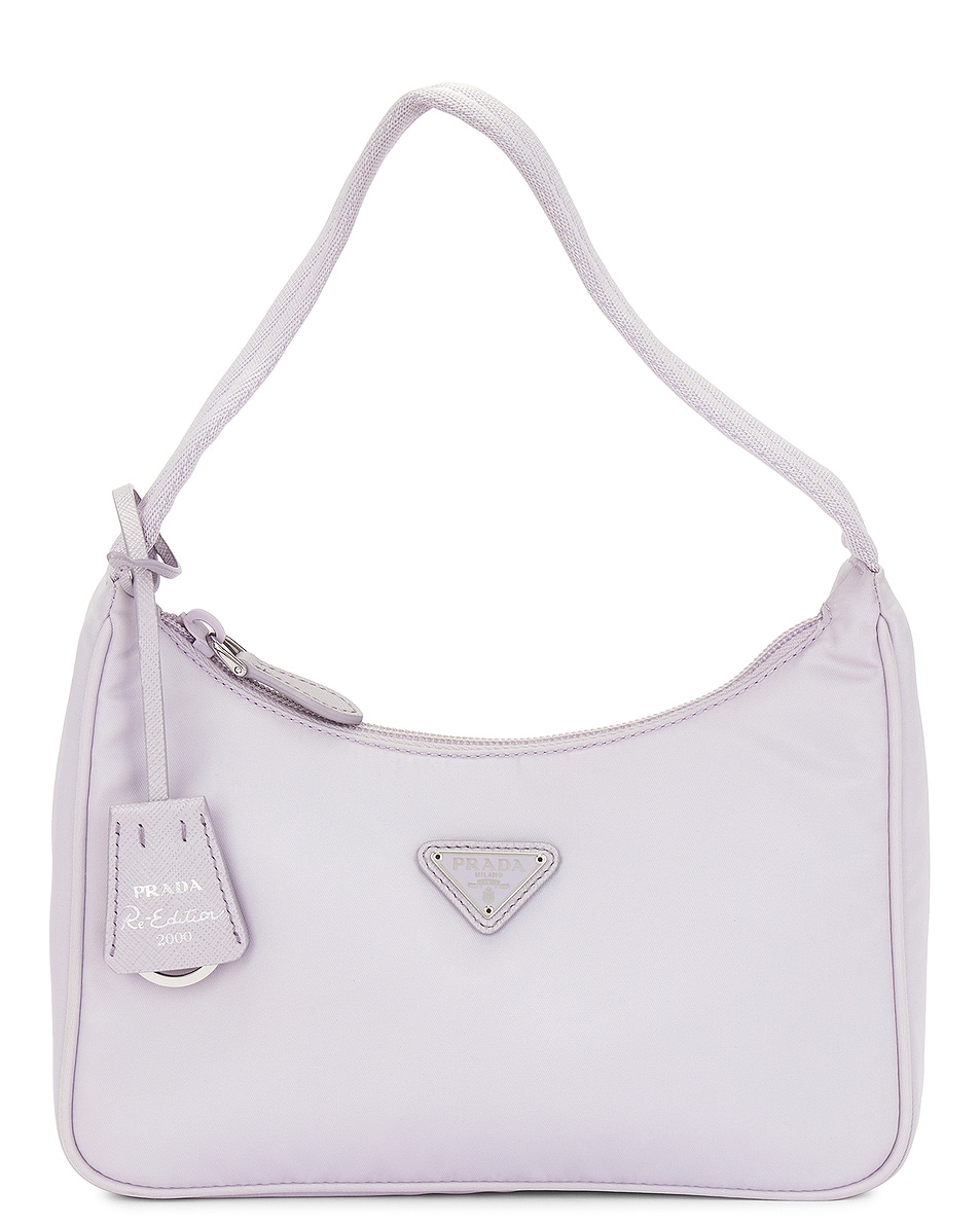 Image 1 of FWRD Renew Prada Re-Edition 2000 Re-Nylon Shoulder Bag in Lavender