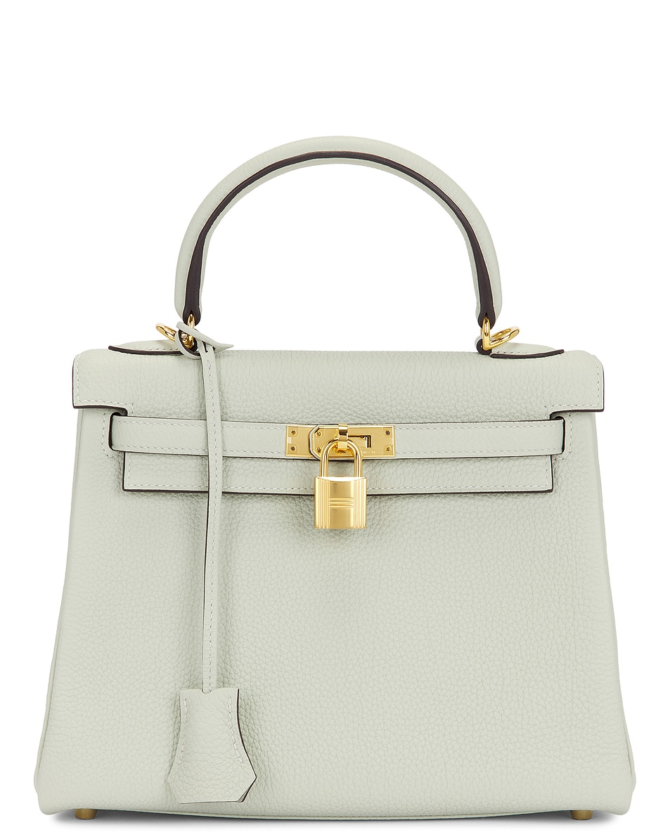 Image 1 of FWRD Renew Hermes Togo Kelly Retourne 25 Handbag in Gris Neve
