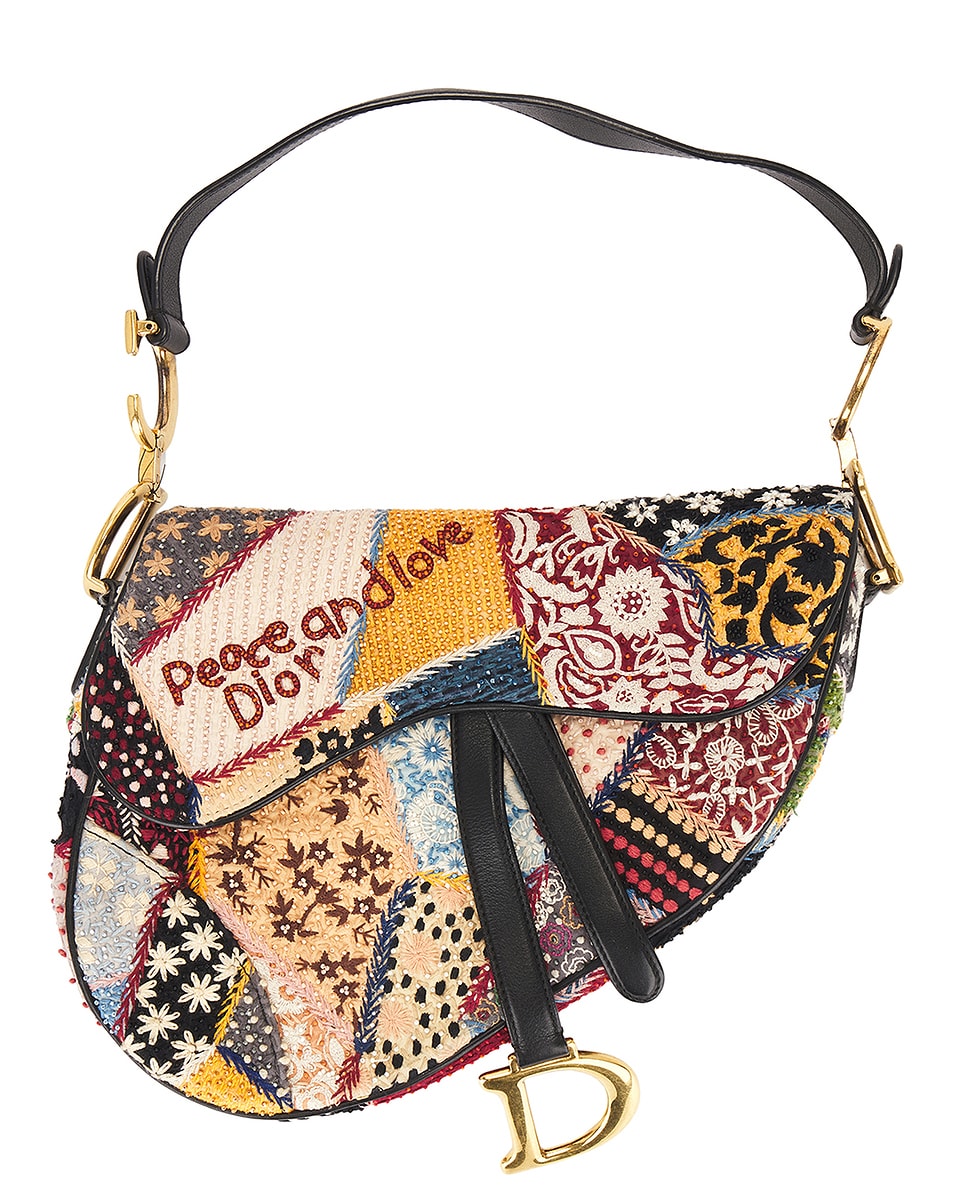 Image 1 of FWRD Renew Dior Beaded Saddle Bag in Multi