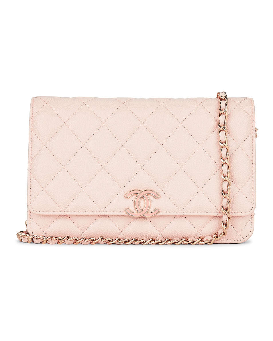 Image 1 of FWRD Renew Chanel Calf Leather Wallet On Chain Bag in Cream