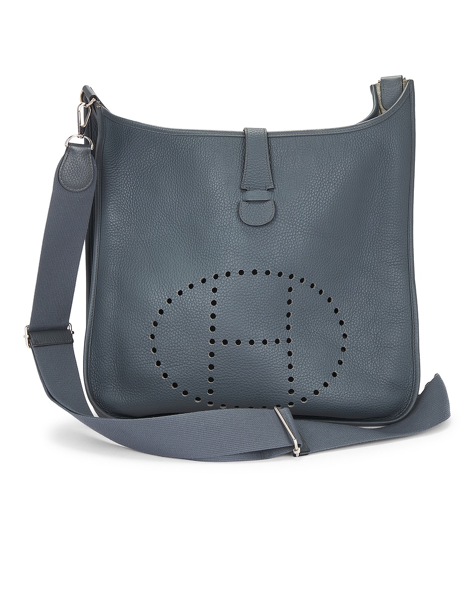 Image 1 of FWRD Renew Hermes Clemence Evelyne GM Shoulder Bag in Grey
