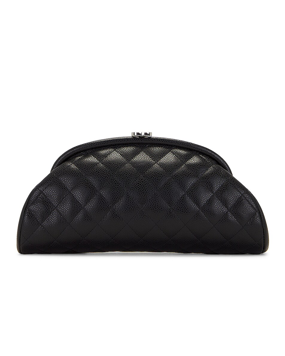Image 1 of FWRD Renew Chanel Matelasse Caviar Leather Clutch in Black