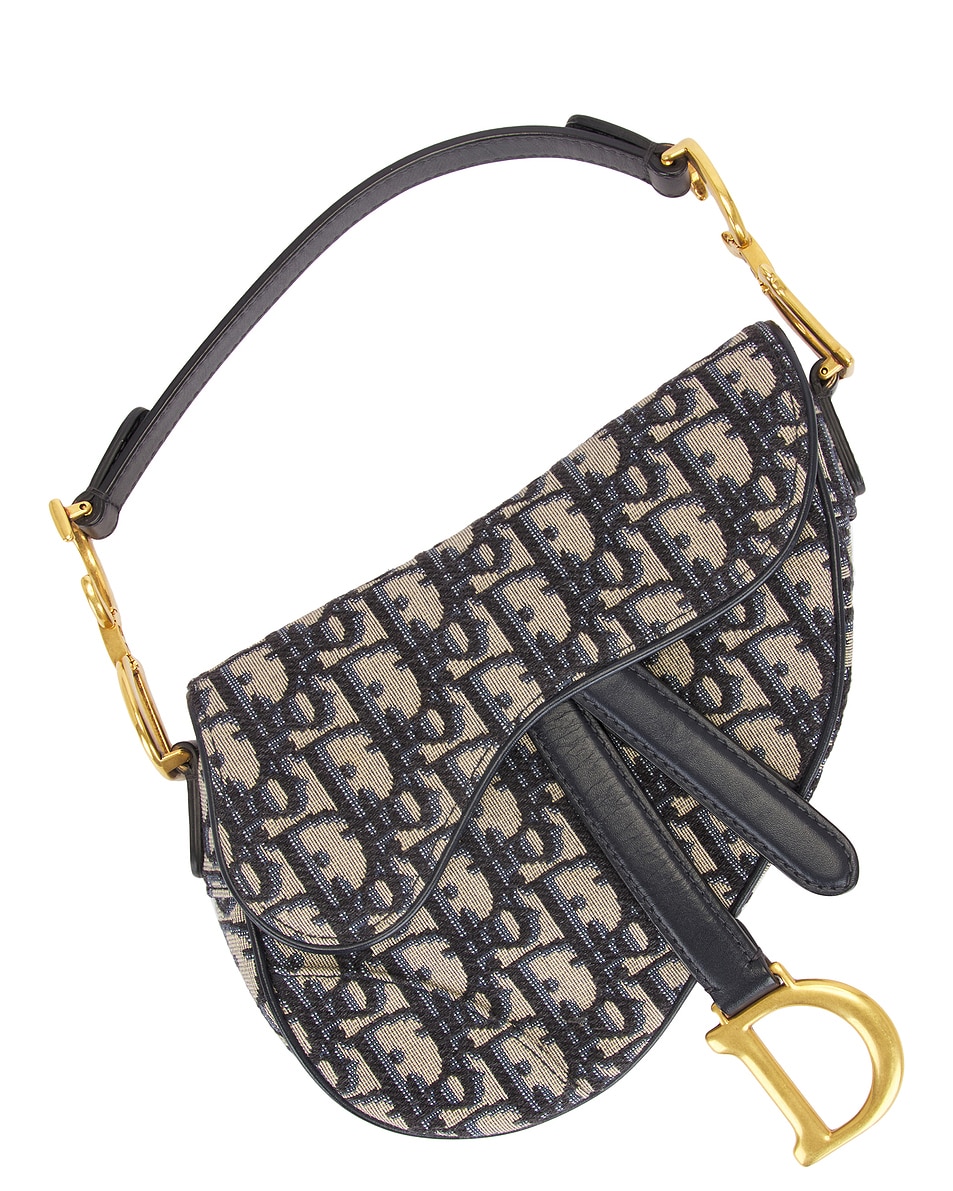 Image 1 of FWRD Renew Dior Trotter Oblique Saddle Bag in Navy