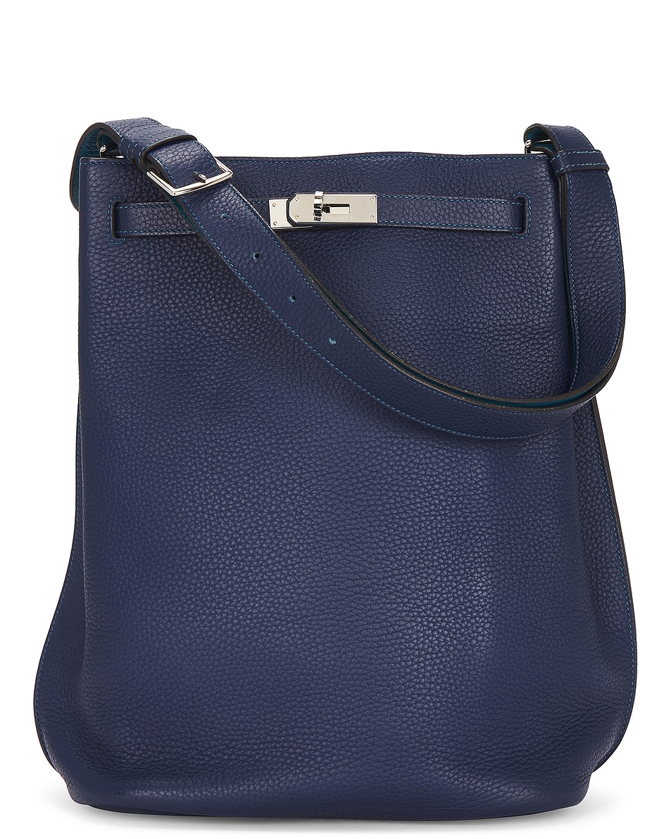 Image 1 of FWRD Renew Hermes Taurillon Clemence So Kelly 26 Shoulder Bag in Bleu Saphir