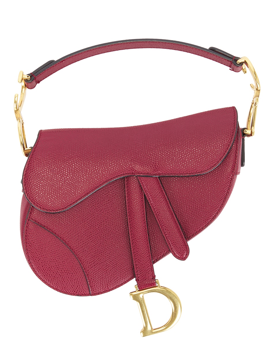 Image 1 of FWRD Renew Dior Mini Saddle Bag in Red