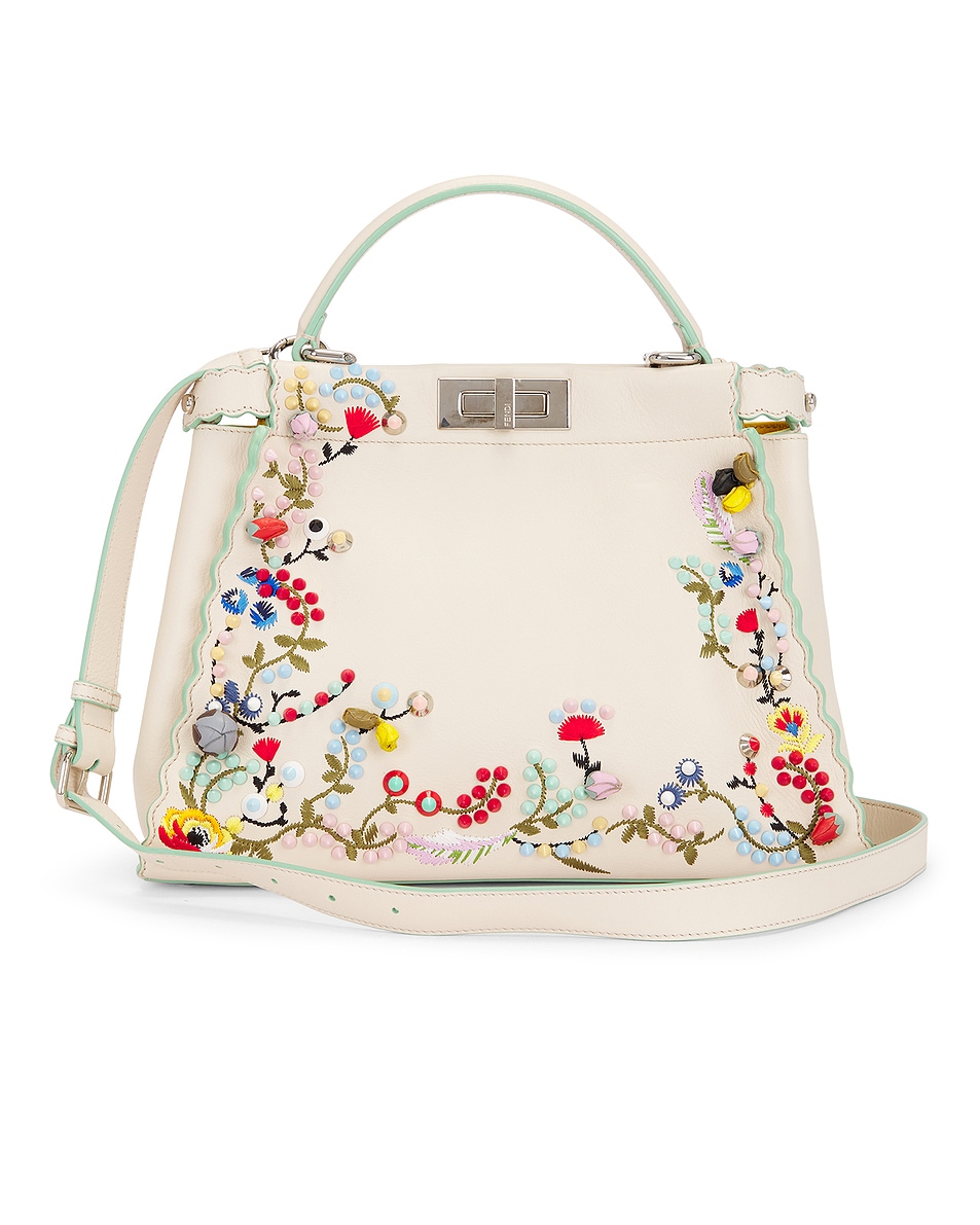 Image 1 of FWRD Renew Fendi Peekaboo Handbag in Ivory