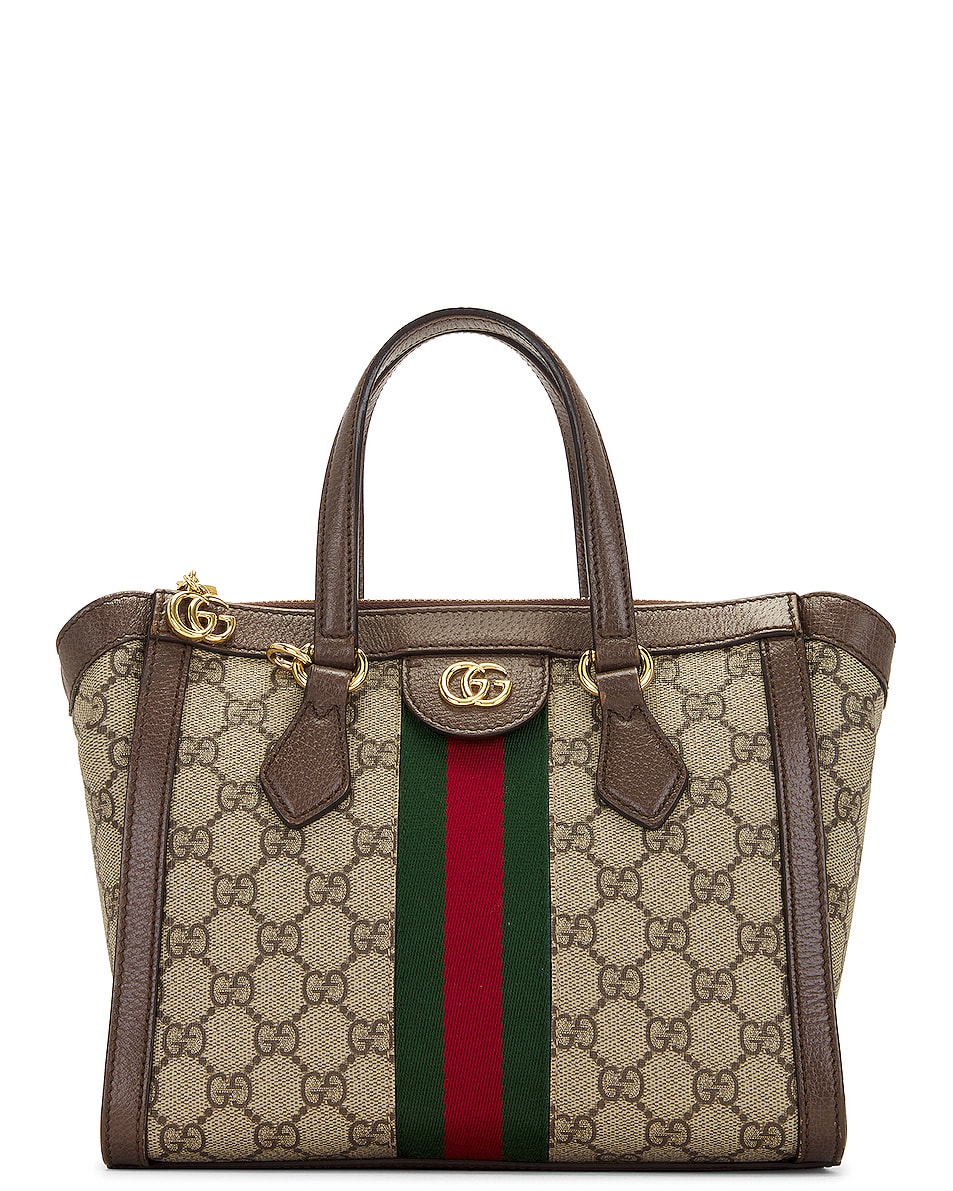 Image 1 of FWRD Renew Gucci Ophidia 2 Way Bag in Beige & Brown