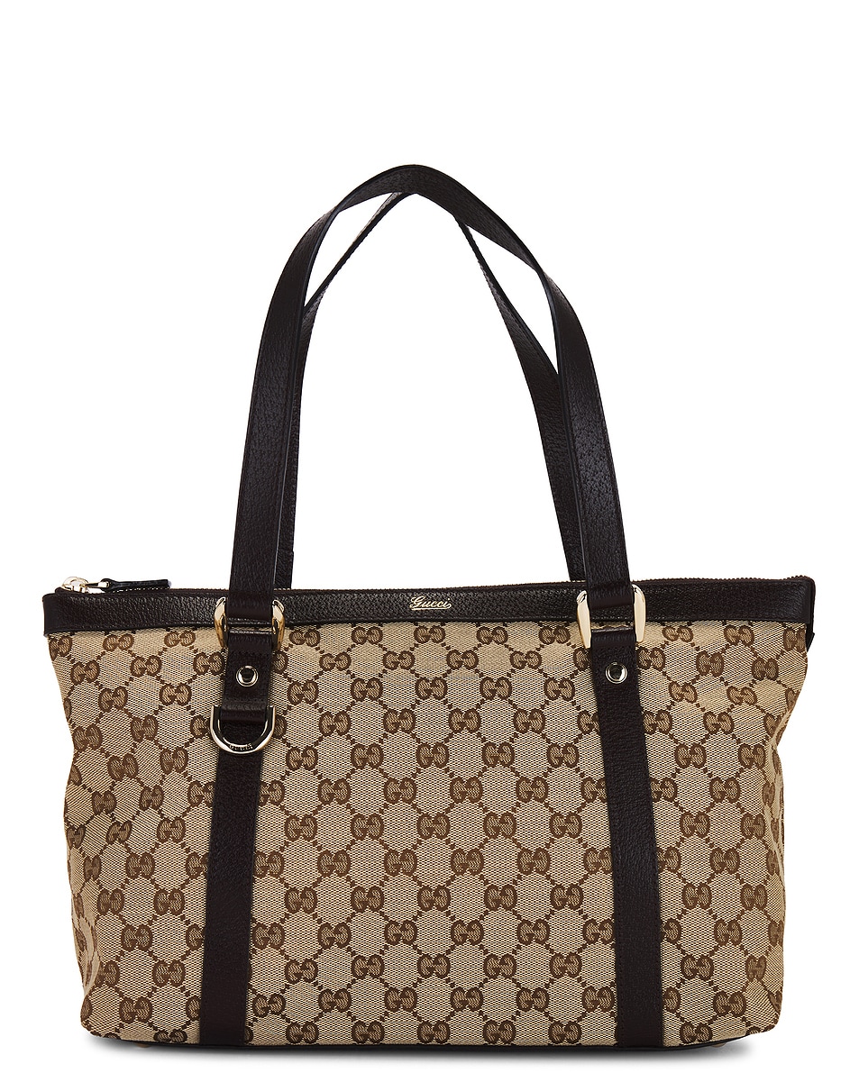 Image 1 of FWRD Renew Gucci Abbey D-Ring Tote Bag in Beige