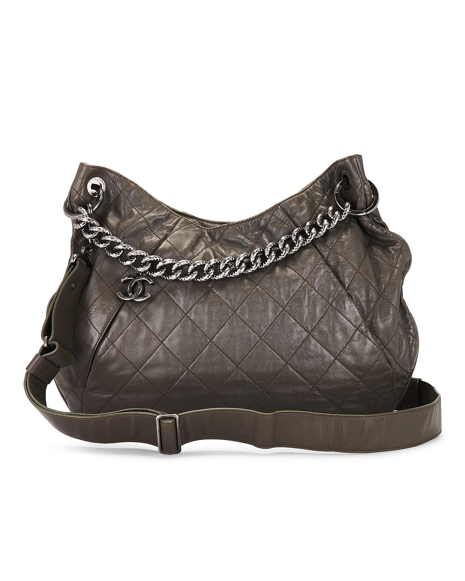Image 1 of FWRD Renew Chanel Lambskin Coco Pleats Hobo Bag in Grey
