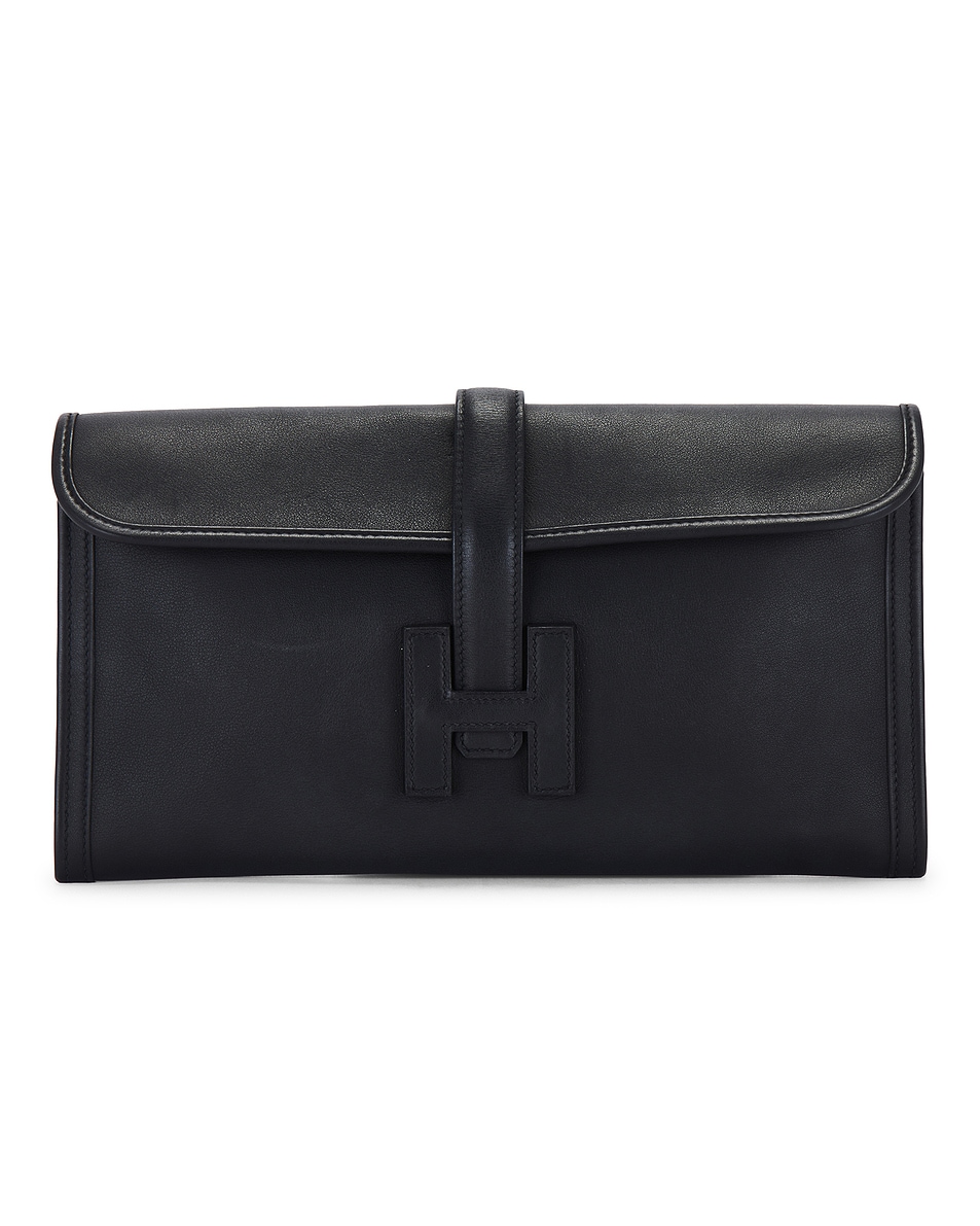 Image 1 of FWRD Renew Hermes Evercolor Jige Elan Clutch in Black