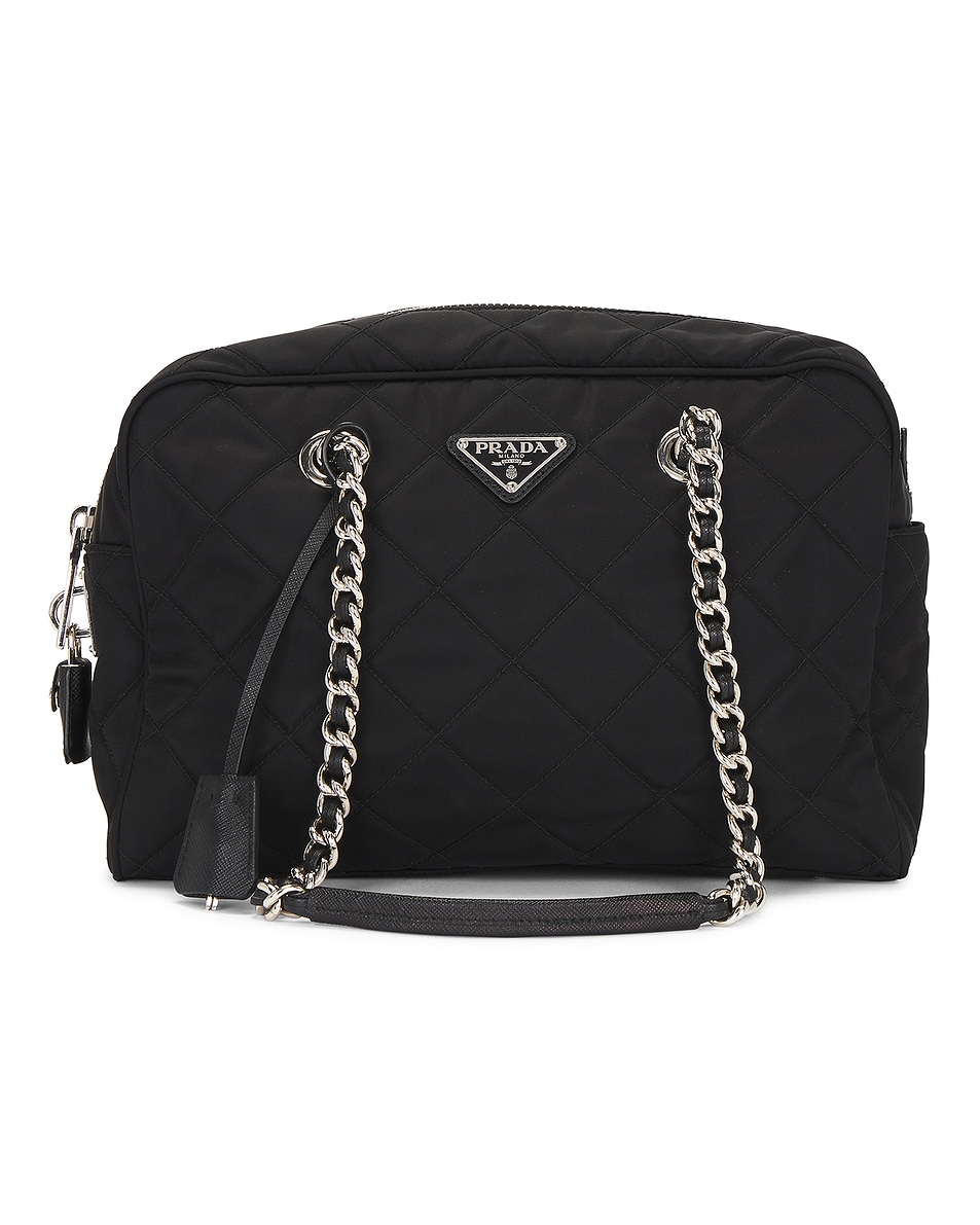 Image 1 of FWRD Renew Prada Tessuto Impuntu Shoulder Bag in Black