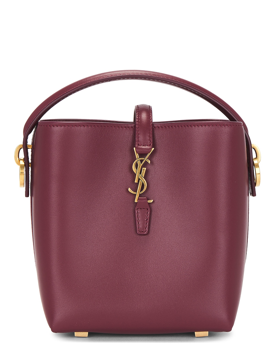 Image 1 of FWRD Renew Saint Laurent Mini Le 37 Bucket Bag in Dark Bordeaux