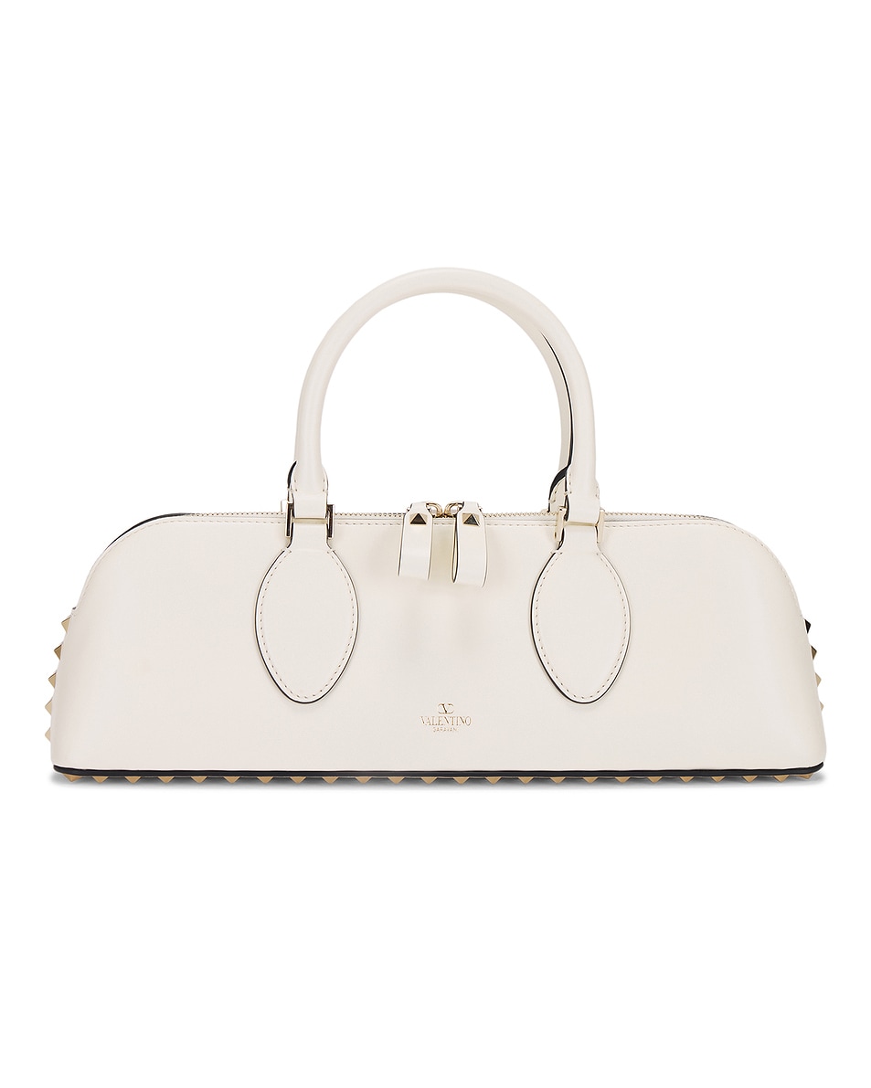 Image 1 of FWRD Renew Valentino Garavani East West Rockstud Duffle Bag in Ivory