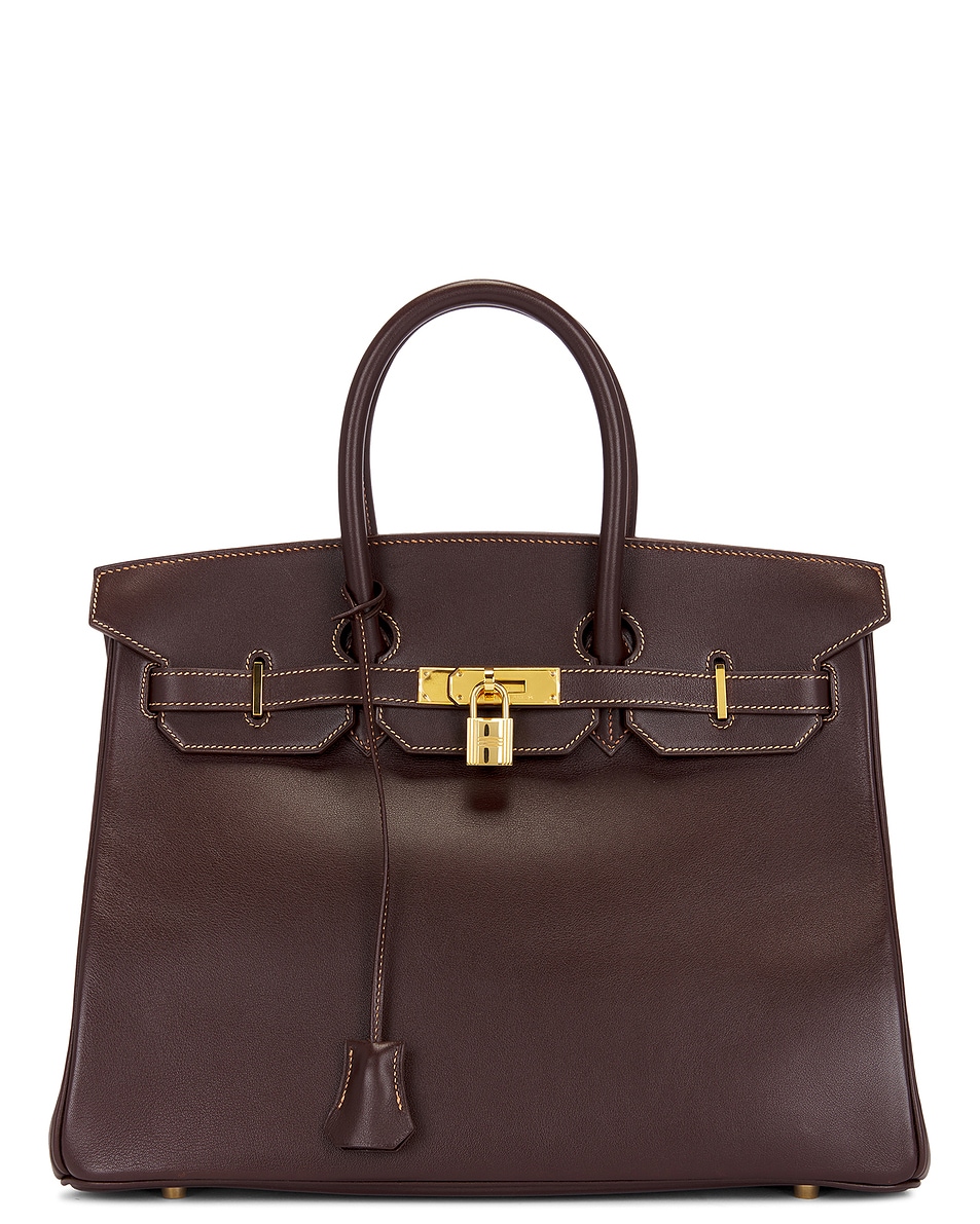 Image 1 of FWRD Renew Hermes Courchevel Birkin Retourne 35 Handbag in Havane