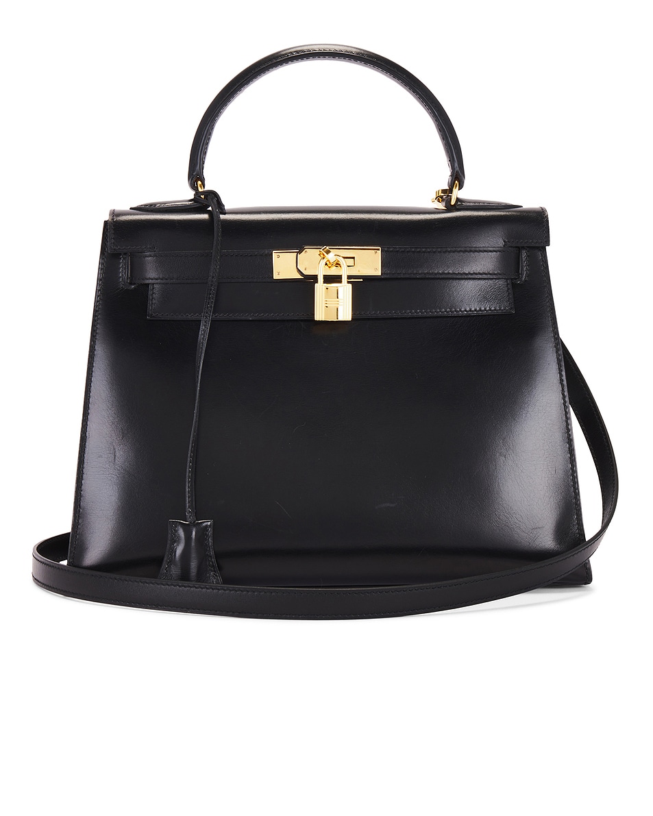 Image 1 of FWRD Renew Hermes Box Kelly Sellier 28 Handbag in Black