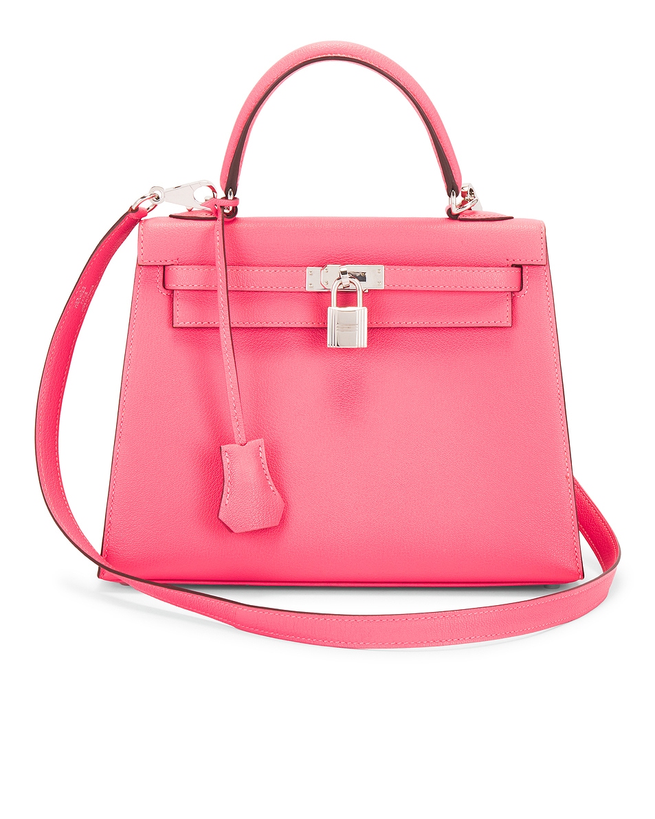 Image 1 of FWRD Renew Hermes Chevre Kelly Sellier 25 Handbag in Rouge Garance