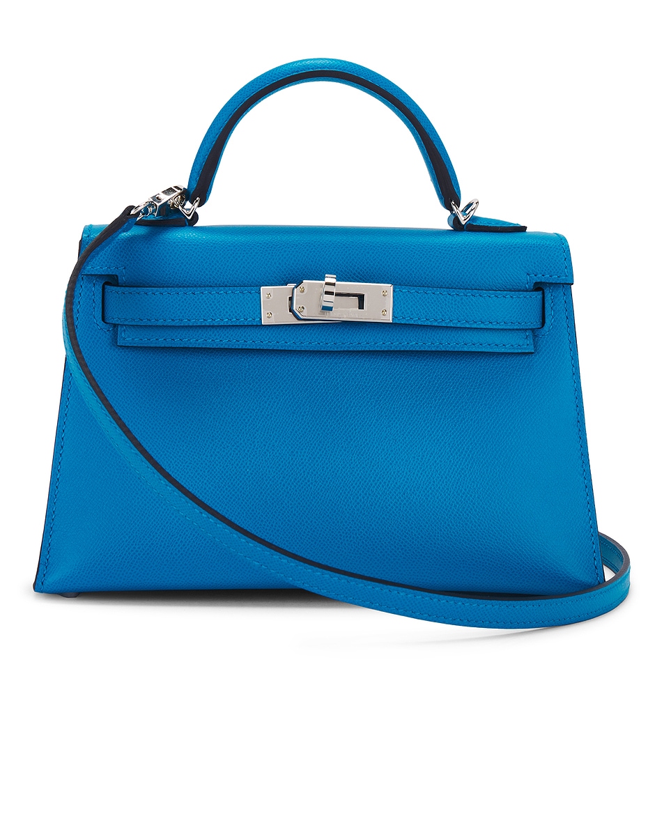 Image 1 of FWRD Renew Hermes Kelly 20 Handbag in Bleu Zellige