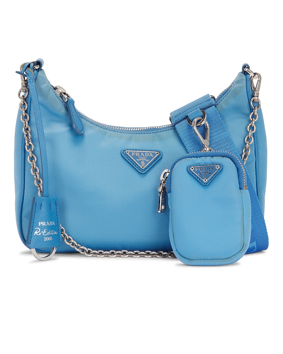 Image 1 of FWRD Renew Prada Re-Edition 2005 Re-Nylon Shoulder Bag in Blue