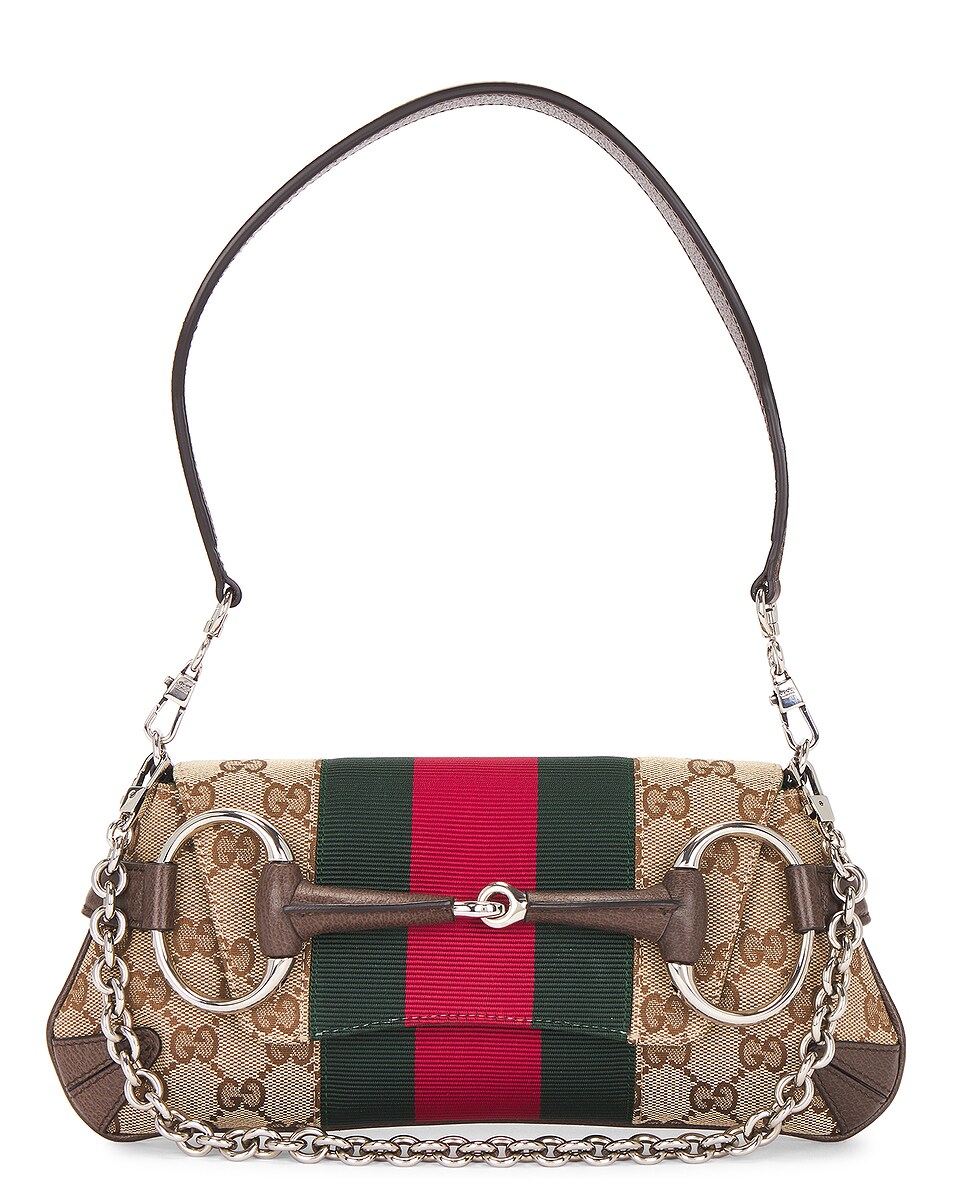 Image 1 of FWRD Renew Gucci Horsebit Clutch in Beige