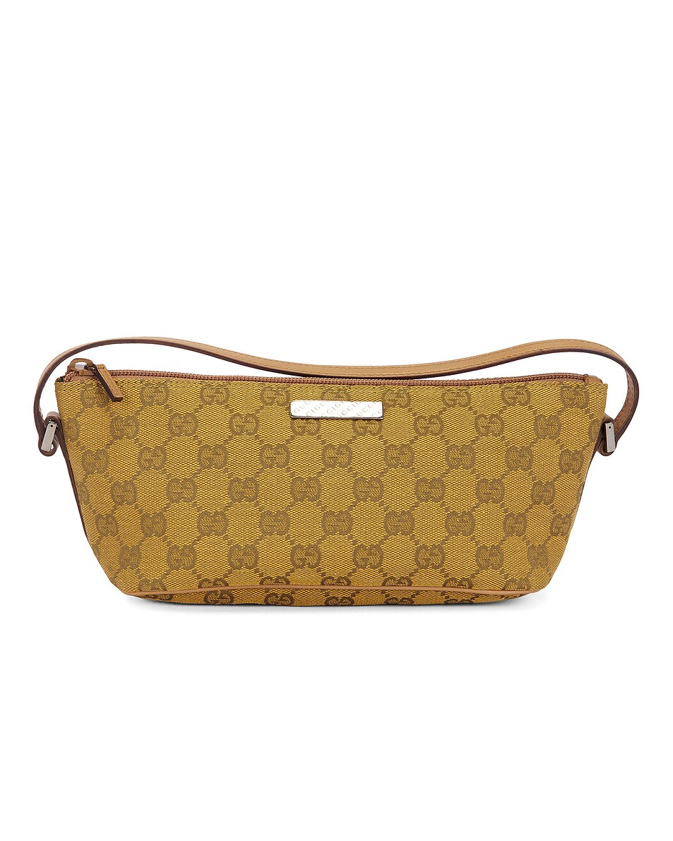 Image 1 of FWRD Renew Gucci GG Boat Pochette Shoulder Bag in Beige