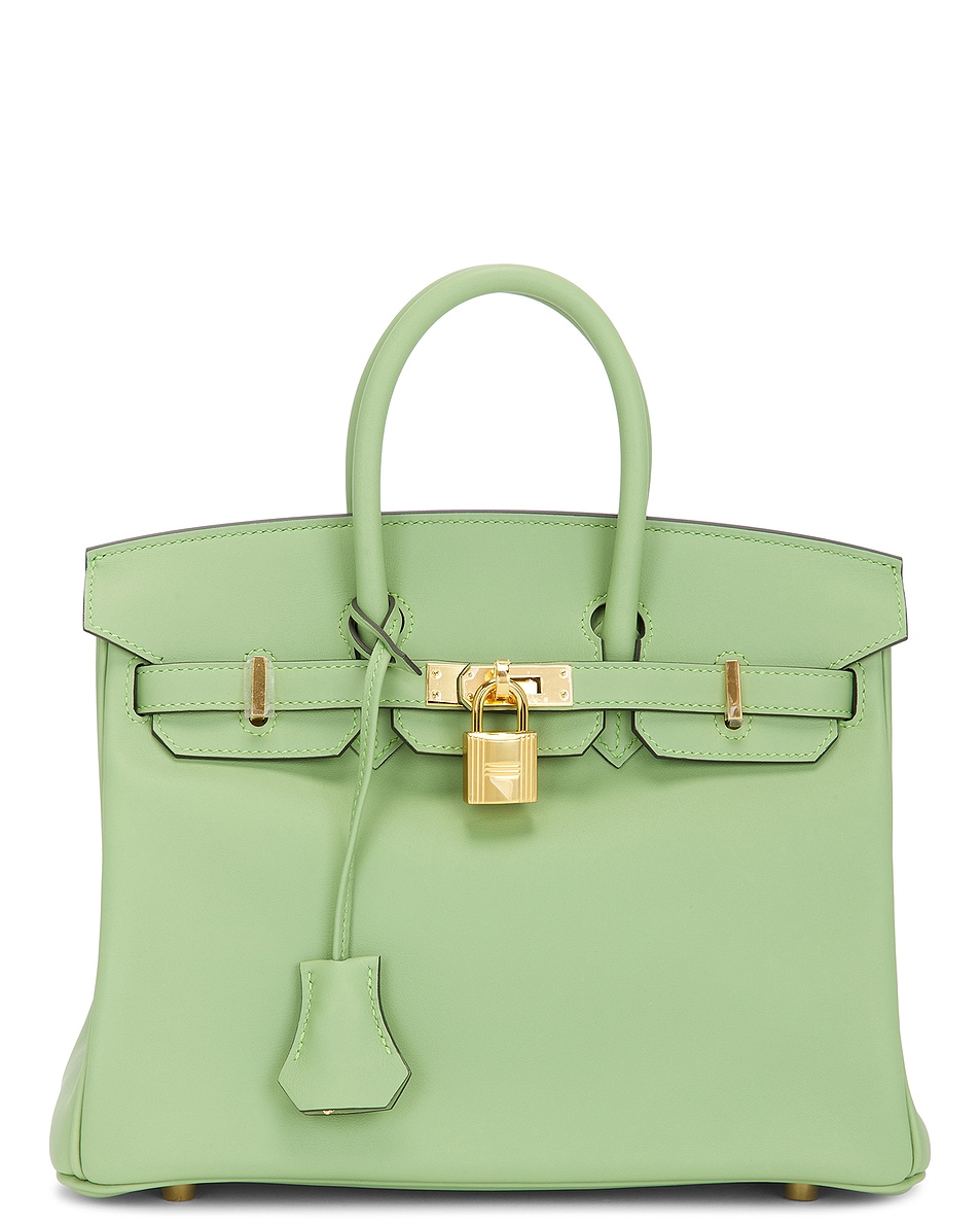 Image 1 of FWRD Renew Hermes Swift Birkin 25 Handbag in Vert Criquet