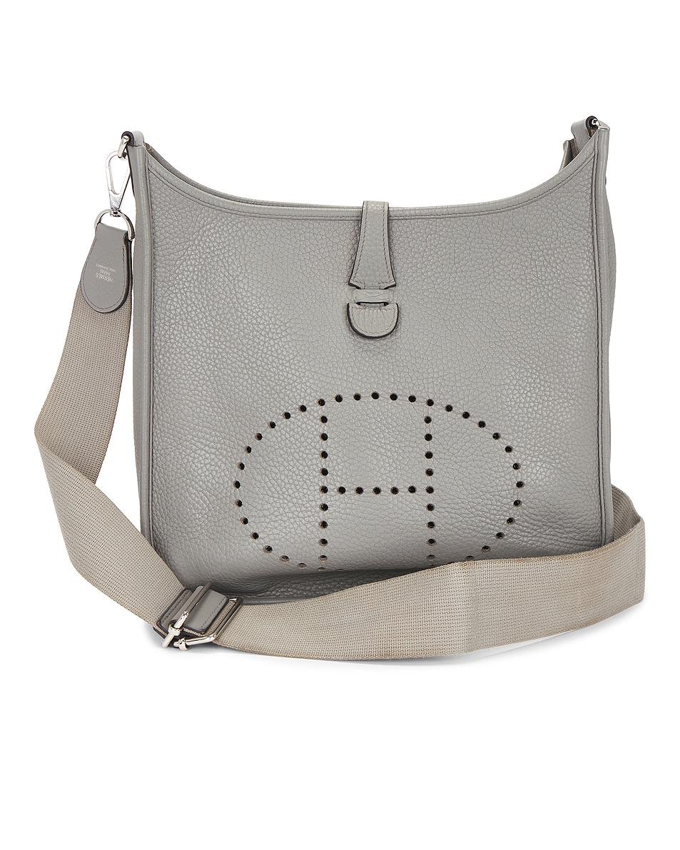 Image 1 of FWRD Renew Hermes Taurillon Clemence Evelyne PM Shoulder Bag in Grey