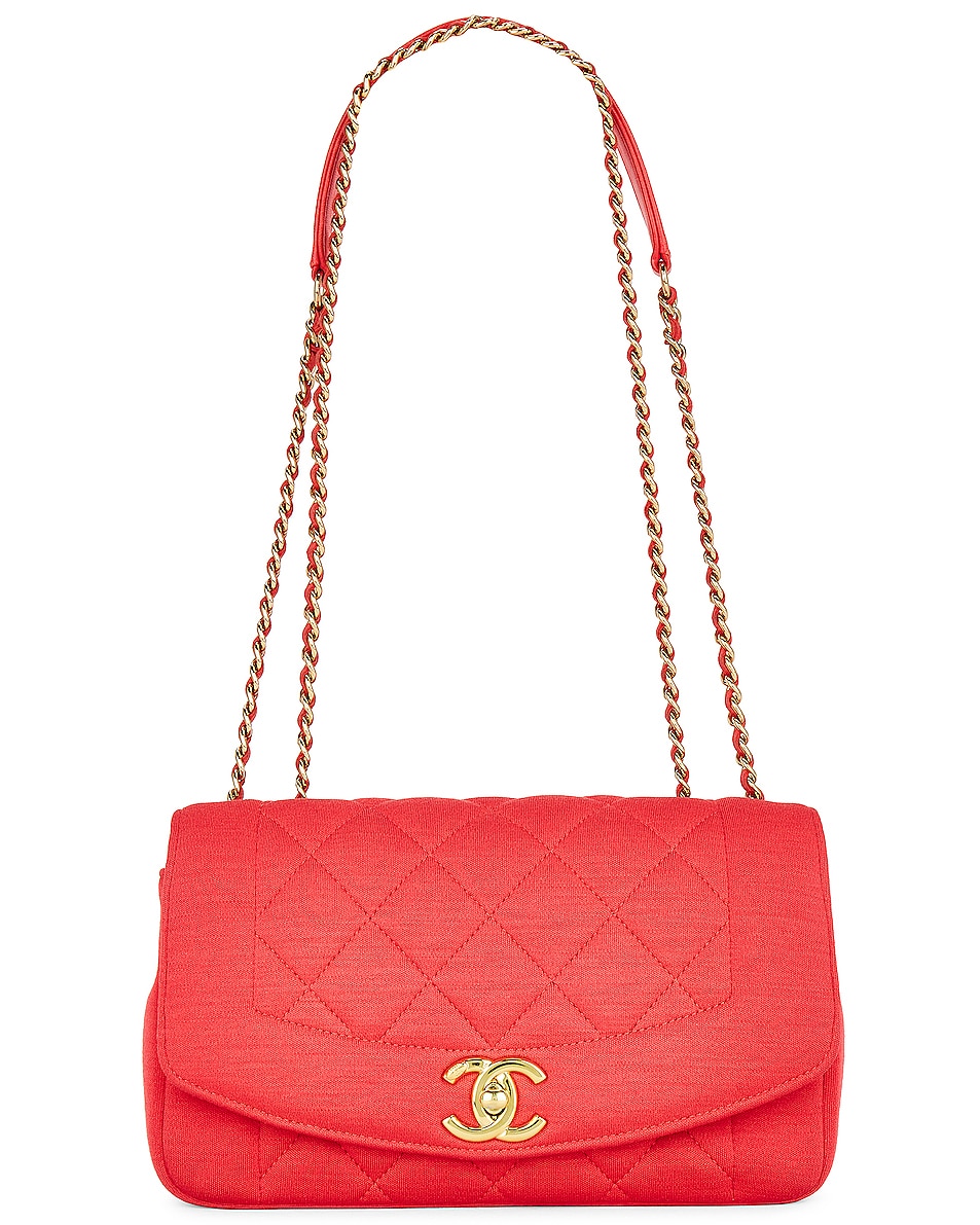 Image 1 of FWRD Renew Chanel Small Diana Chain Flap Bag in Red