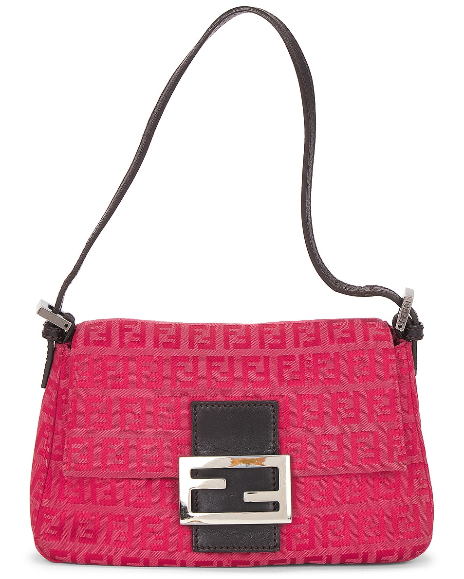 Image 1 of FWRD Renew Fendi Mini Zucchino Mama Shoulder Bag in Red