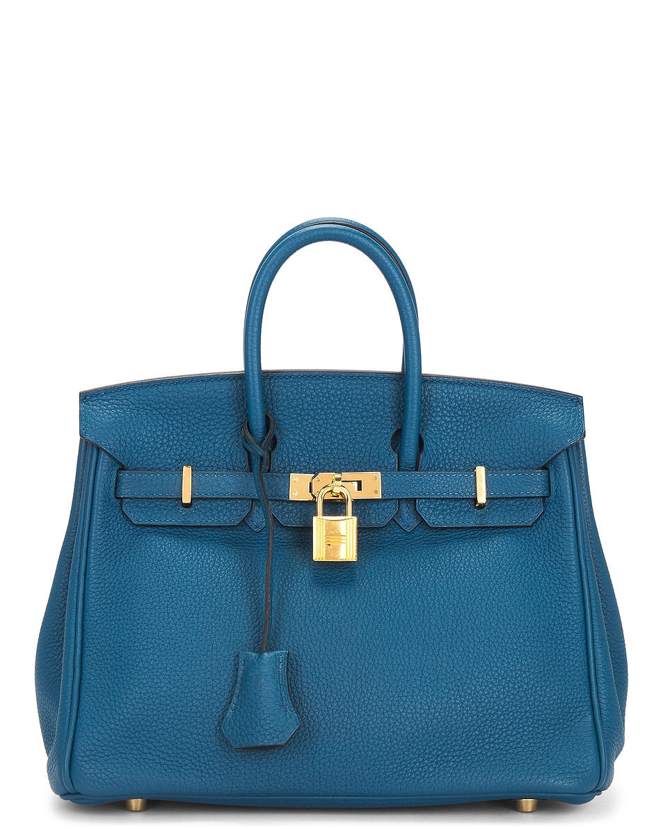 Image 1 of FWRD Renew Hermes Togo Birkin 25 Handbag in Bleu Agate