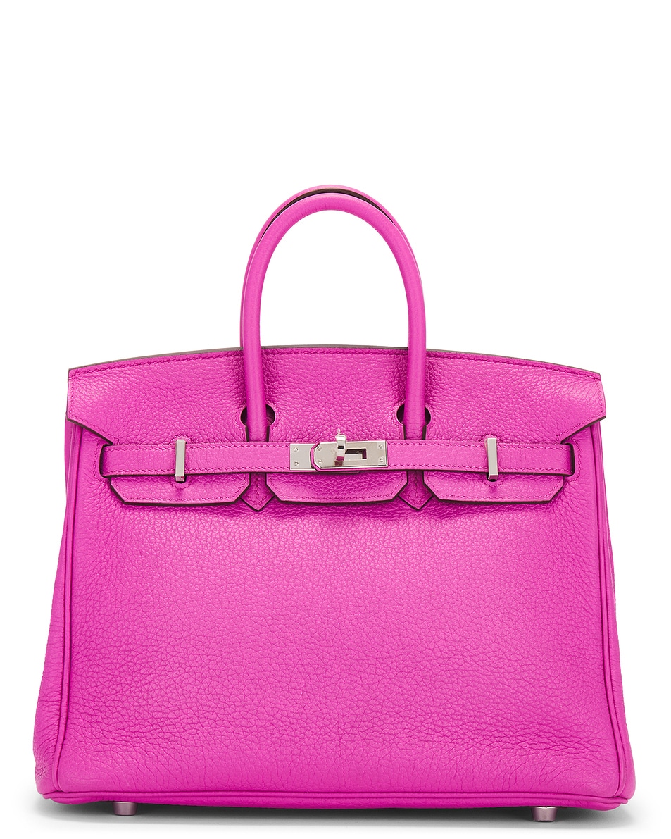Image 1 of FWRD Renew Hermes Taurillon Clemence Birkin 25 Handbag in Magnolia