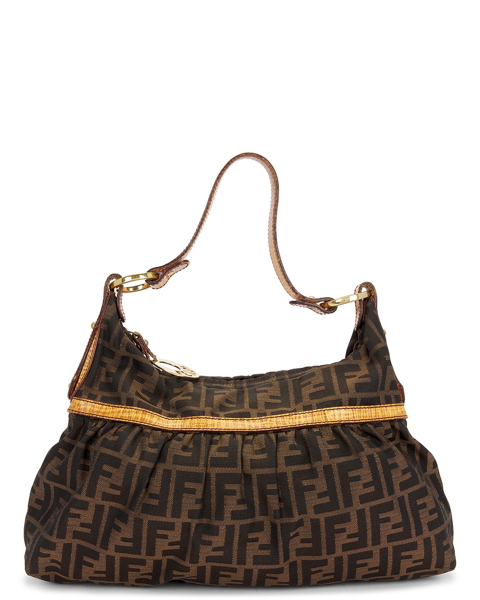 Image 1 of FWRD Renew Fendi Zucca Chef Shoulder Bag in Brown