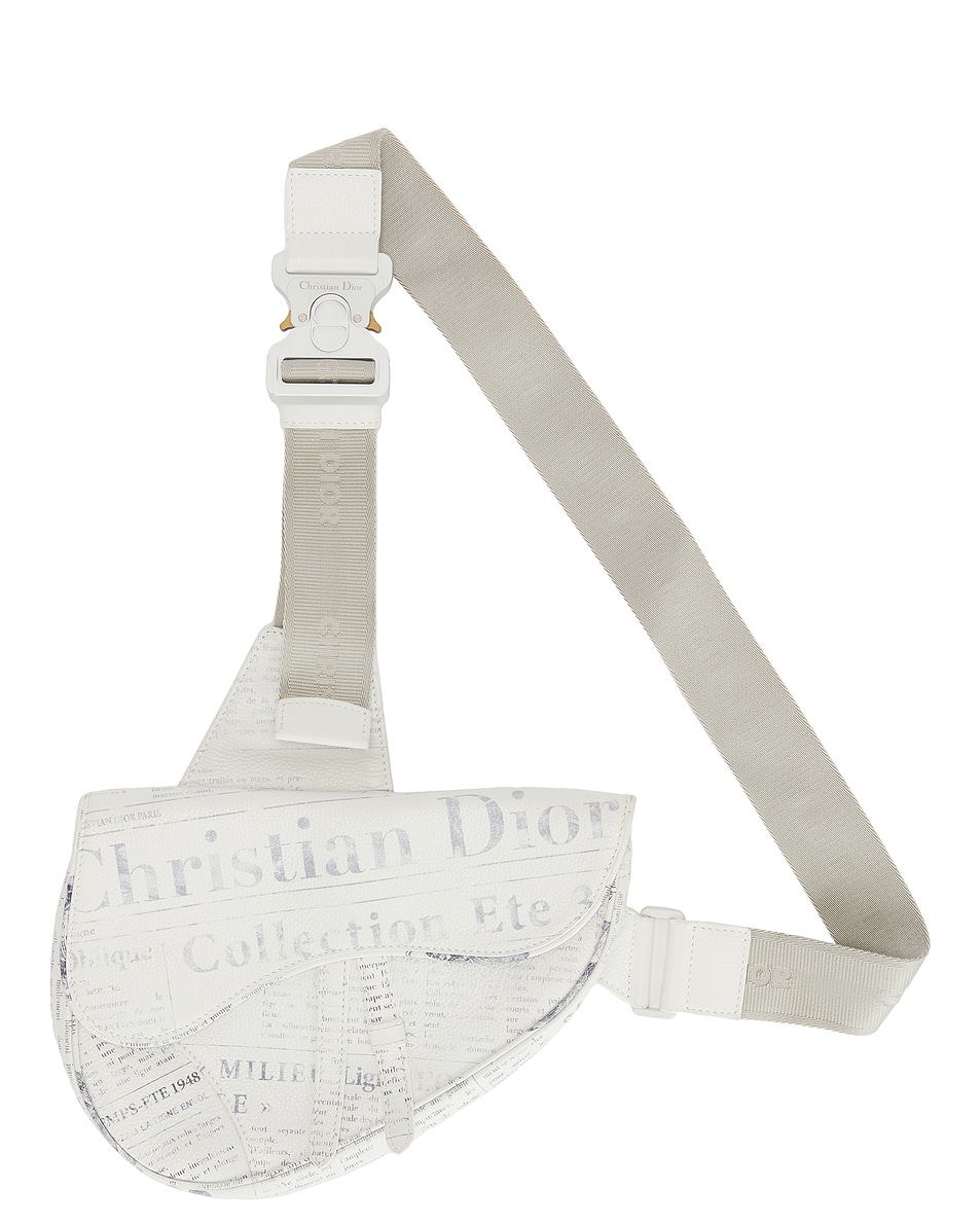 Image 1 of FWRD Renew Dior Newspaper Saddle Bag in White