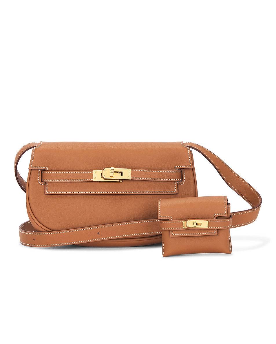 Image 1 of FWRD Renew Hermes Swift Kelly Moove Shoulder Bag in Gold