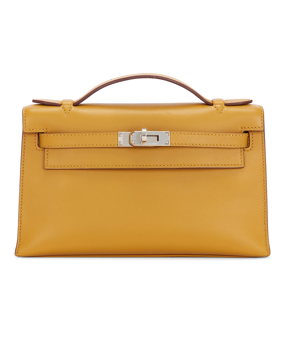 Image 1 of FWRD Renew Hermes Veau Swift Kelly Pochette Handbag in Sesame