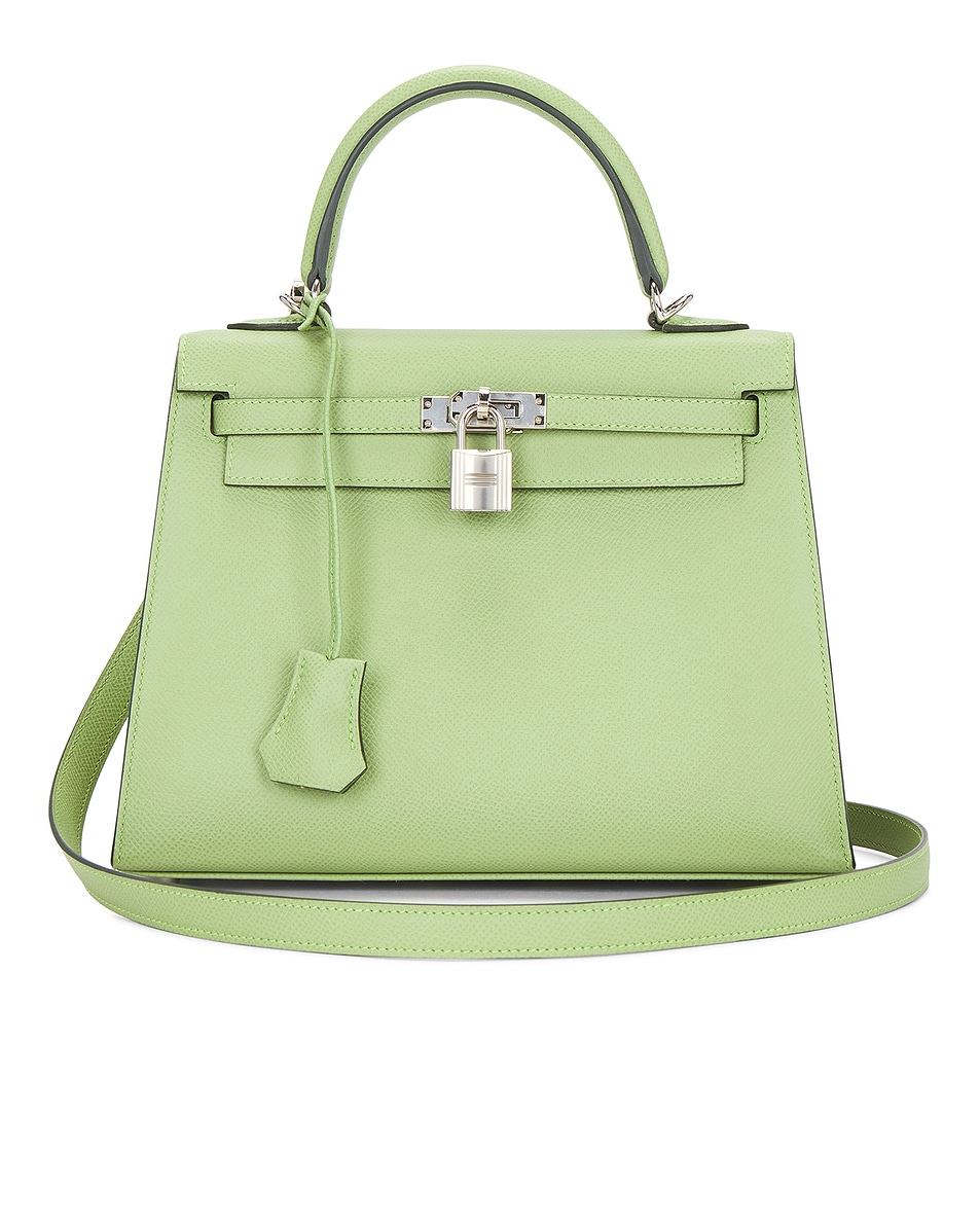 Image 1 of FWRD Renew Hermes Epsom Kelly Sellier 25 Handbag in Vert Criquet