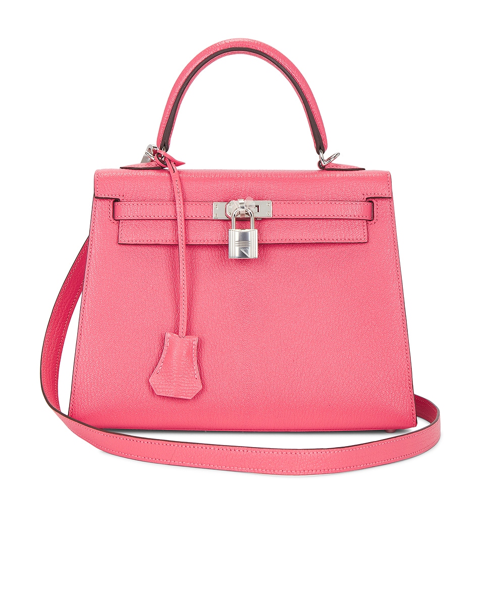 Image 1 of FWRD Renew Hermes Chevre Kelly Sellier 25 Handbag in Rose Azalee