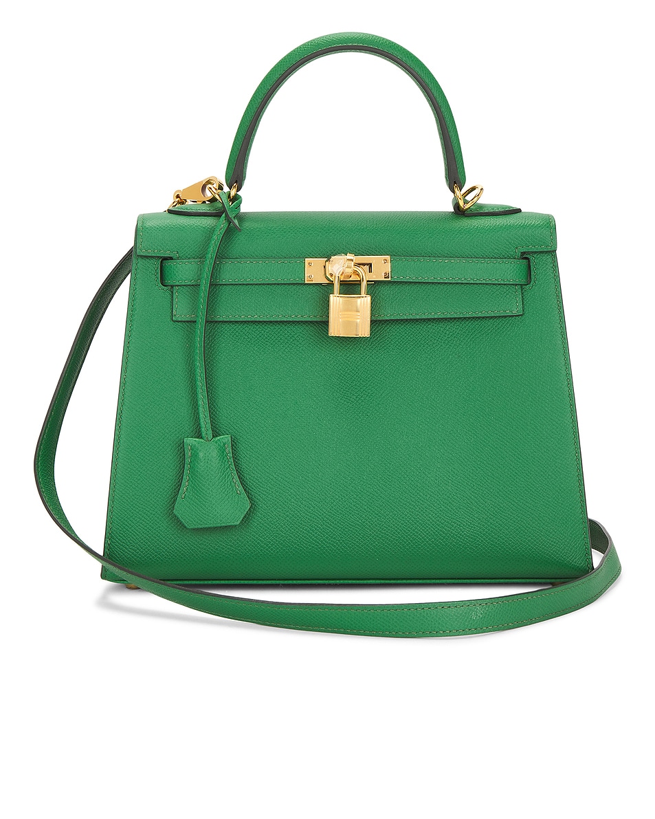 Image 1 of FWRD Renew Hermes Epsom Kelly 25 Sellier Handbag in Cactus