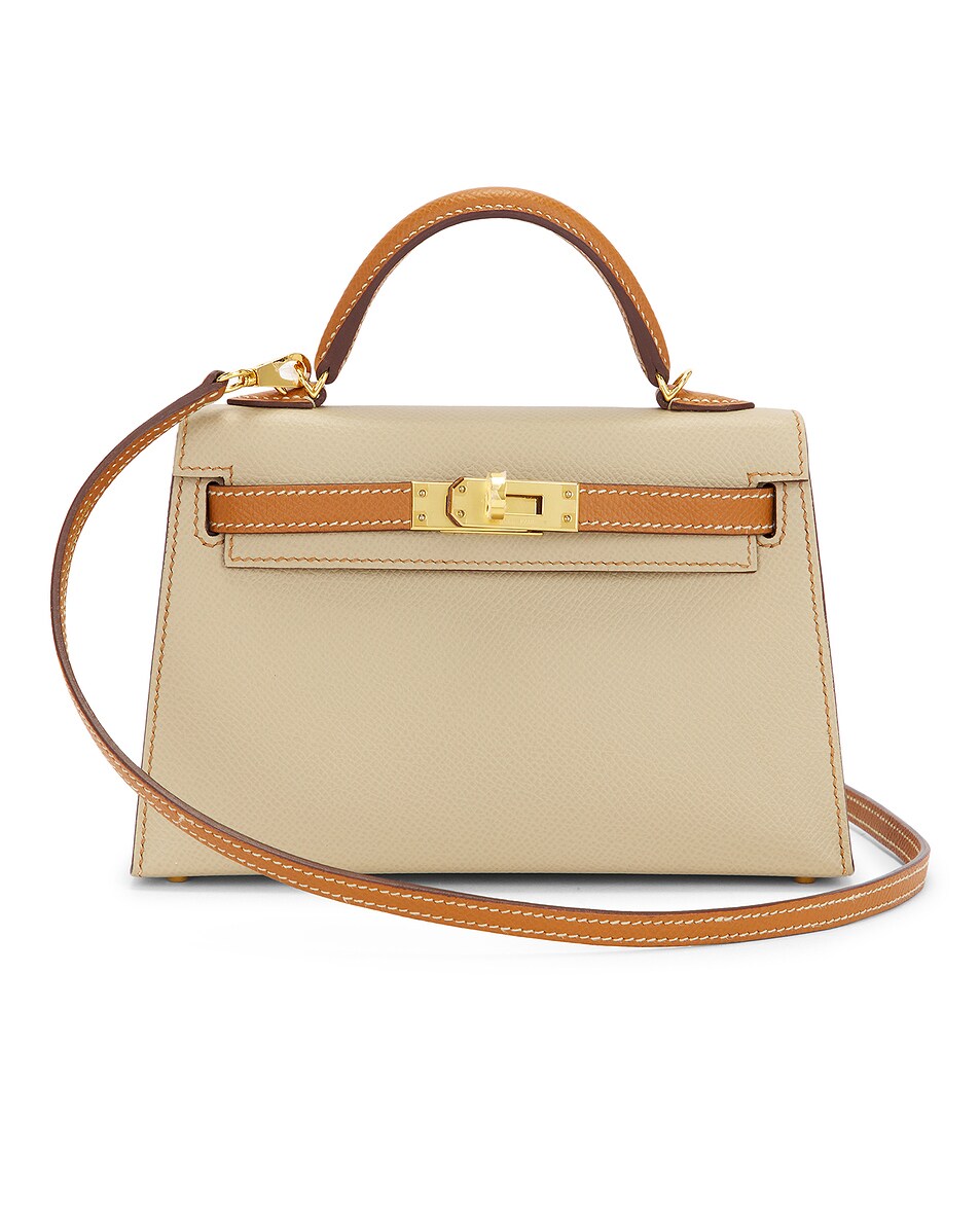 Image 1 of FWRD Renew Hermes Epsom Kelly 20 Handbag in Trench & Gold
