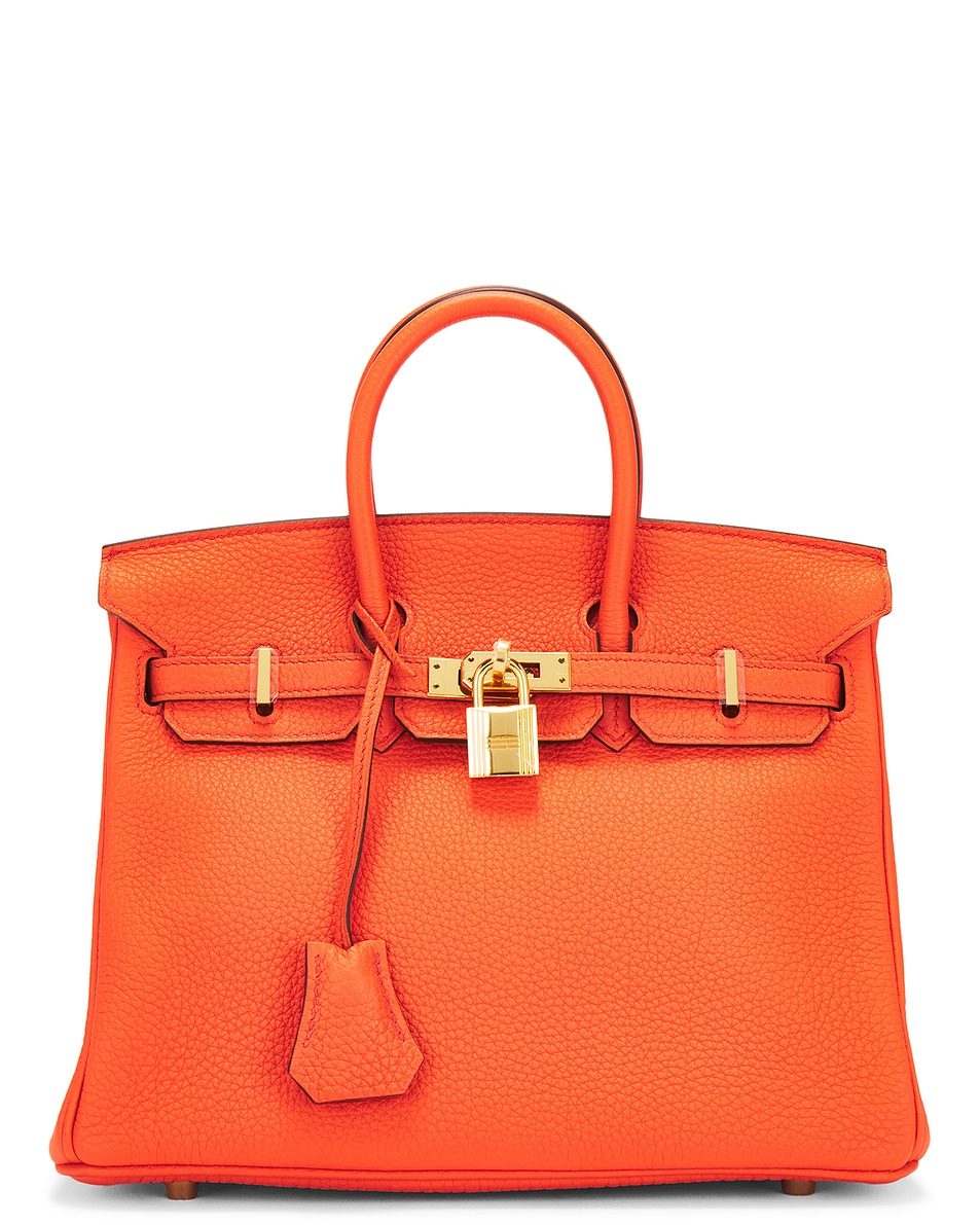Image 1 of FWRD Renew Hermes Togo Birkin 25 Handbag in Poppy Orange