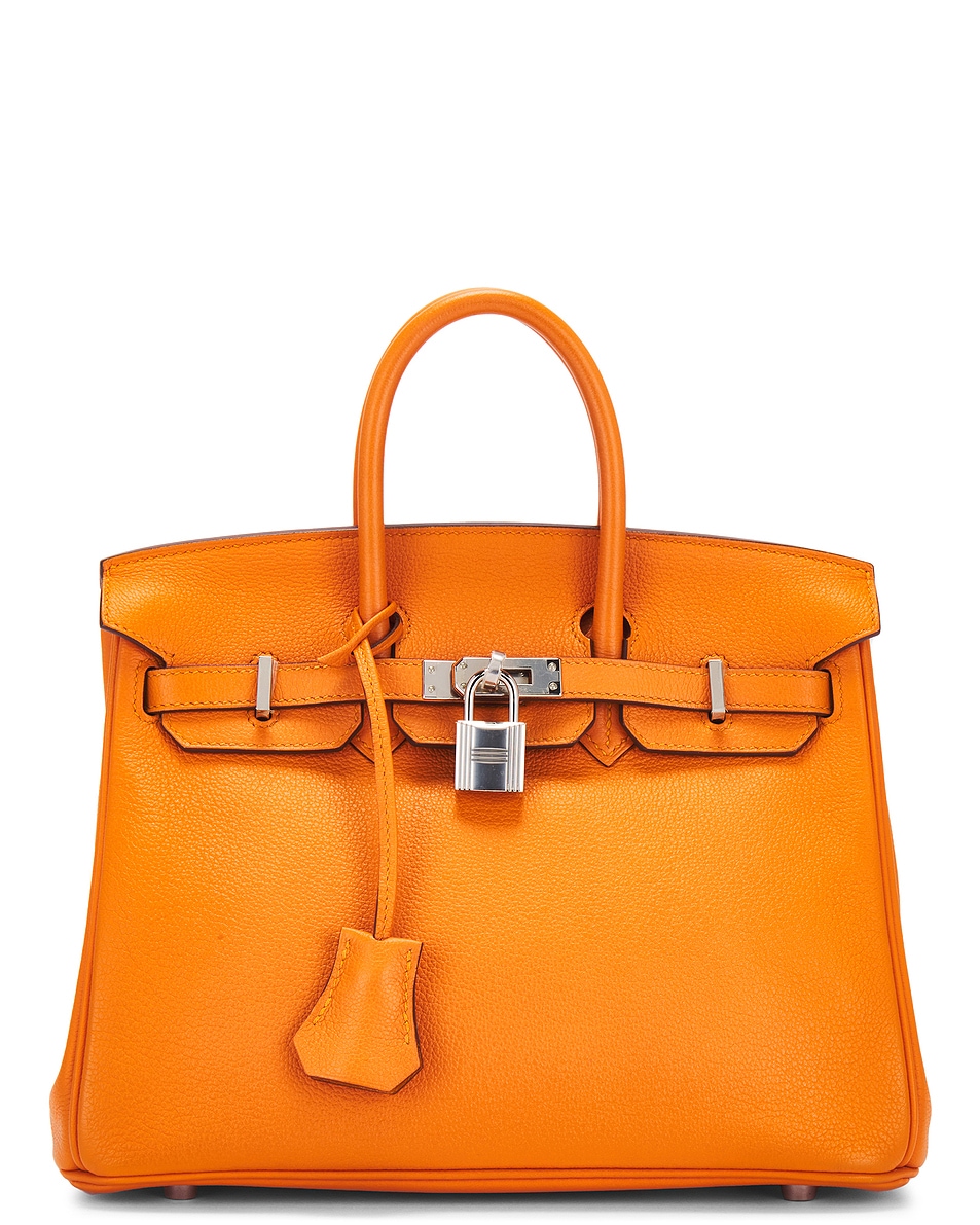 Image 1 of FWRD Renew Hermes Novillo Birkin 25 Handbag in Orange