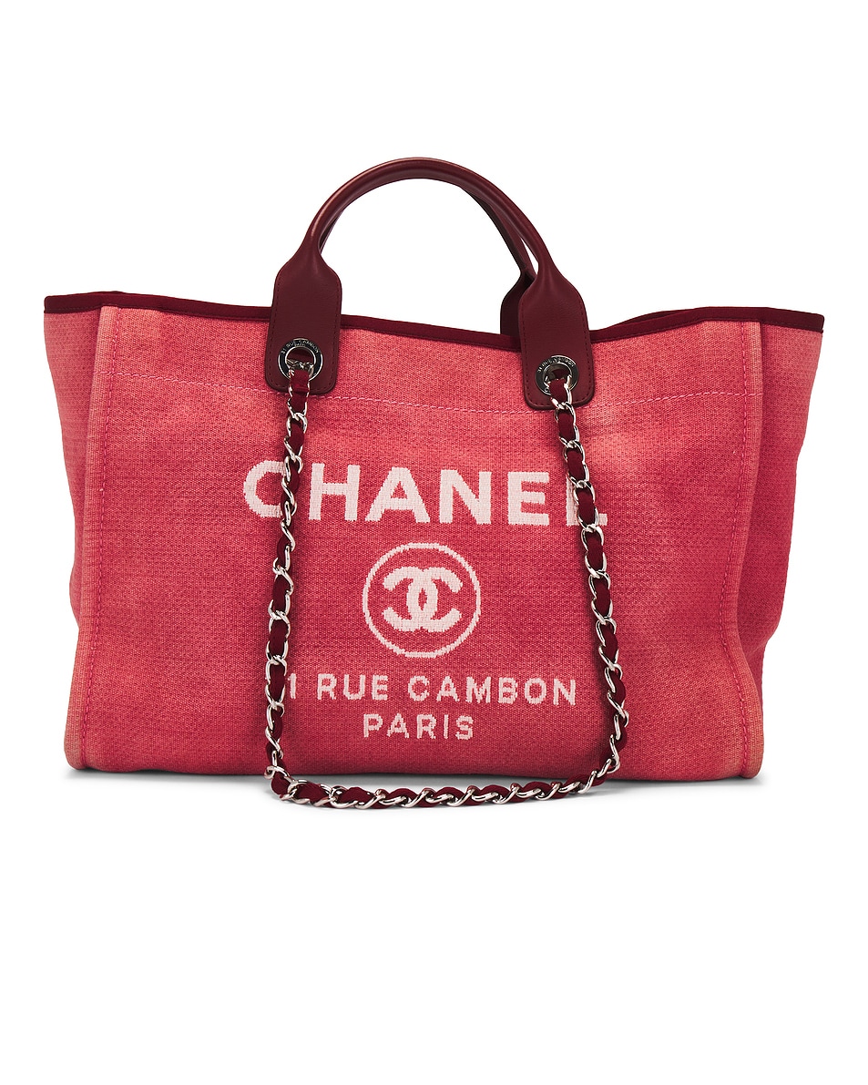 Image 1 of FWRD Renew Chanel Large Deauville Shopping Tote Bag in Pink