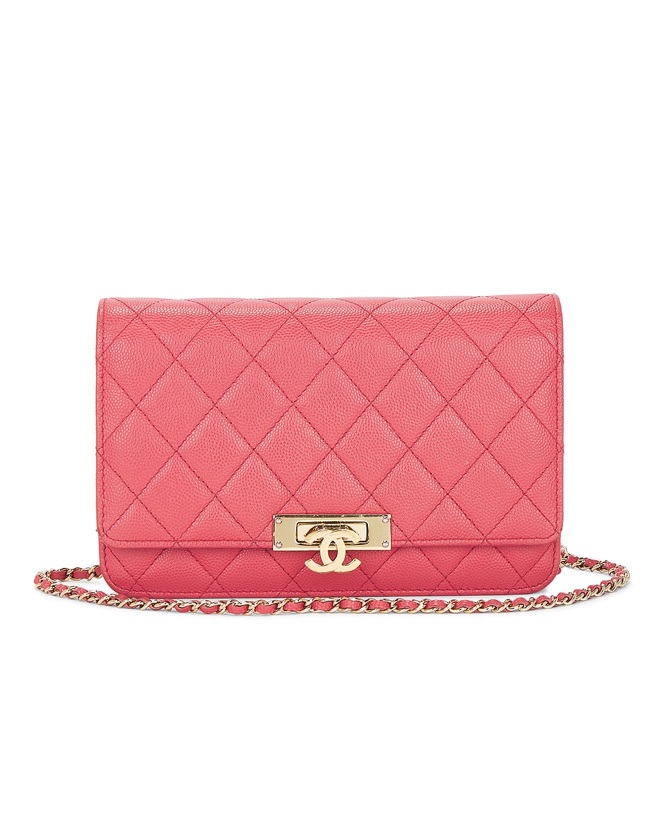 Image 1 of FWRD Renew Chanel Caviar Golden Class Wallet on Chain in Pink