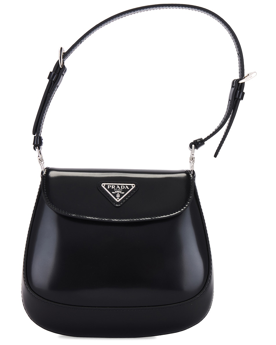 Image 1 of FWRD Renew Prada Cleo Flap Shoulder Bag in Black