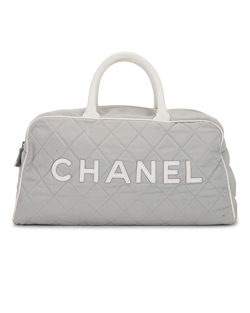 Image 1 of FWRD Renew Chanel Logo Sport Bowling Bag in Grey