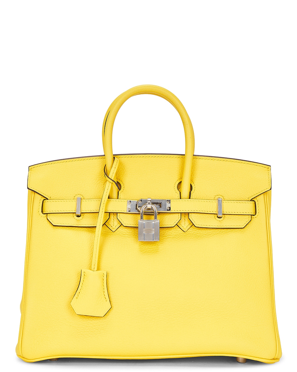 Image 1 of FWRD Renew Hermes Taurillon Clemence Birkin 25 Handbag in Jaune de Naple