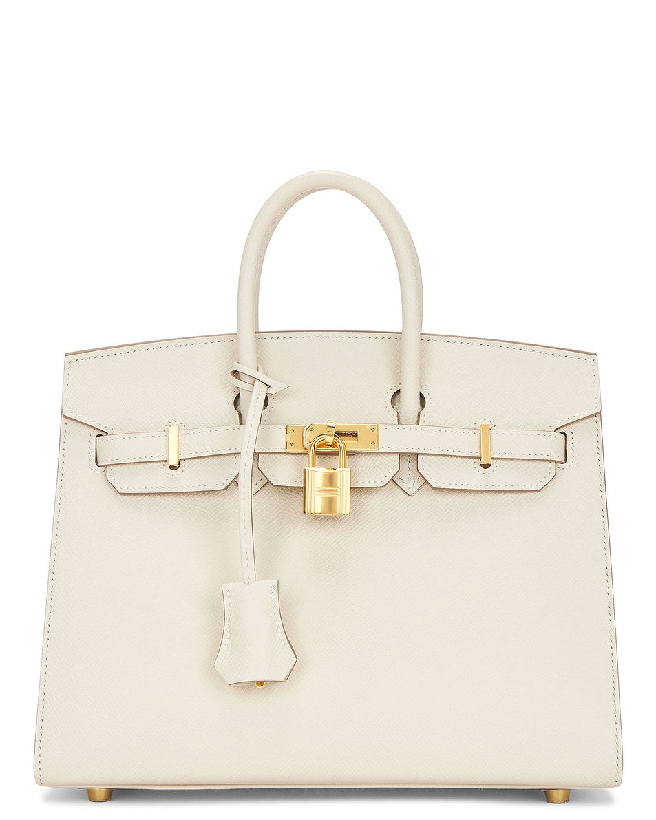 Image 1 of FWRD Renew Hermes Epsom Birkin 25 Handbag in Craie