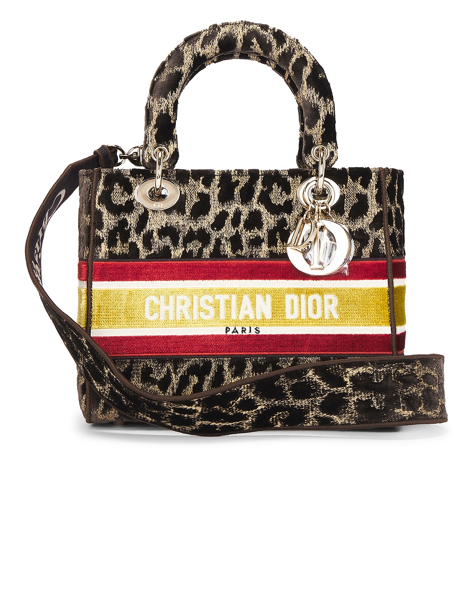 Image 1 of FWRD Renew Dior Leopard Lady D-Lite Handbag in Brown